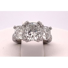 Plat 3 stone cushion ring