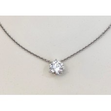Platinum diamond solitaire necklace/3.75 carat diamond J VS1