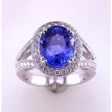 Sapphire and Diamond Ring  Sapphire @ 5.58 cts