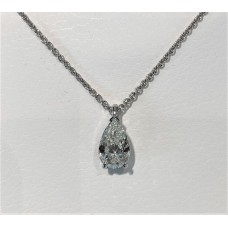 Platinum and pear shape sol. necklace