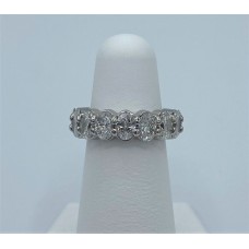 Platinum and oval brilliant diamond band