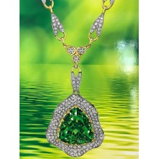 Green Tourmaline Diamond Necklace