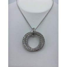 18KWG Diamond Circle Pendant