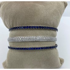 18KWG Diamond and Sapphire Bangles