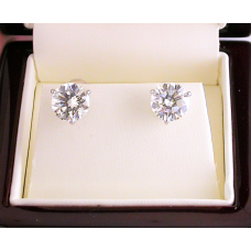 Platinum/18 karat white gold diamond studs