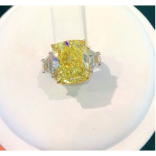 Fancy yellow diamond/diamond ring ring 