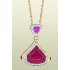 Rubelite Diamond Pink Sapphire Ruby Necklace