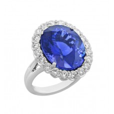 Tanzanite Platinum Diamond Ring