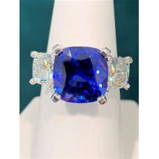 Platinum Sapphire and diamond ring