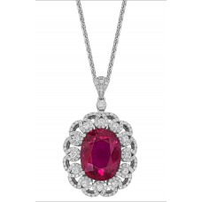Rubeliete Tourmaline Diamond Necklace